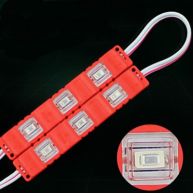 Модуль светодиодный 3LED SMD5730. DC12V Цвет свечения красный, водонепроницаемый,