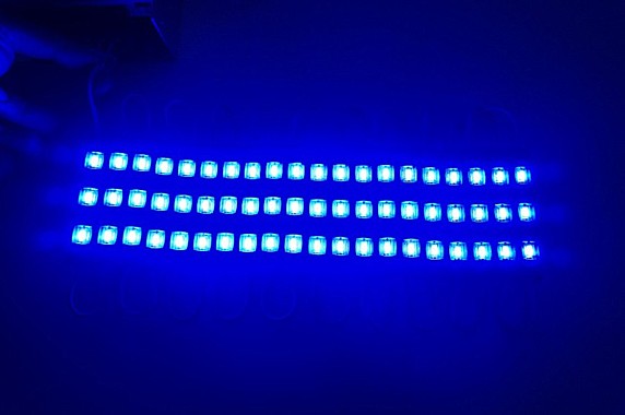 Модуль светодиодный 3LED SMD5730. DC12V Цвет свечения синий, водонепроницаемый,