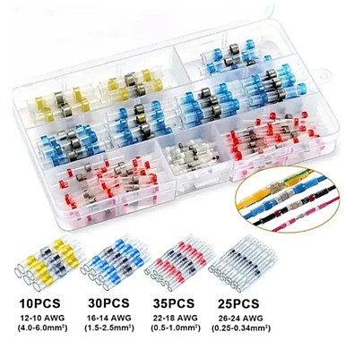 Набор термоусадочных трубок 0.25-6 мм, с припоем и клеевым слоем 100 шт 