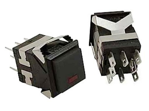 Кнопка RWD-322 ON-(ON) (черн. без фикс. с подсветкой)  250V; 3A; 8pin