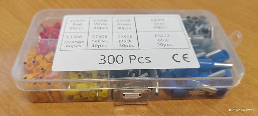 Набор НШВИ (штыревых втулочных наконечников изолированных), для проводов. 300 шт. пластиковый кейс