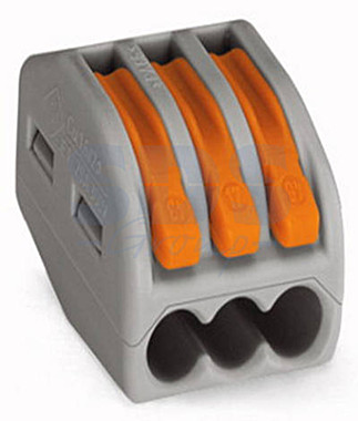 Клемма WAGO  222-413 зажимная 3x2.5мм (0.08-4.0мм)   380V; 32A