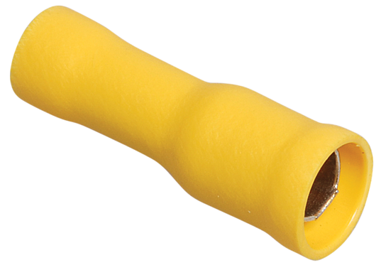 Разъем штекерный изолированный гнездо 5мм (для4-6мм²) (FRD5. 5-195) желтый (№44)