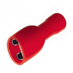 Клемма плоская КППИ гнездо 5 мм 0.5-1.5 мм² (РППи-м 1.5-(4.8)) (№6) полностью изолированная; красная