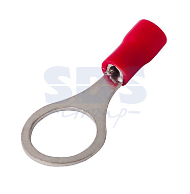 Наконечник кольцевой НКИ -10.5мм, изолированный, сечение 0.5-1.5мм² (VR1.25-10) красный (№34)